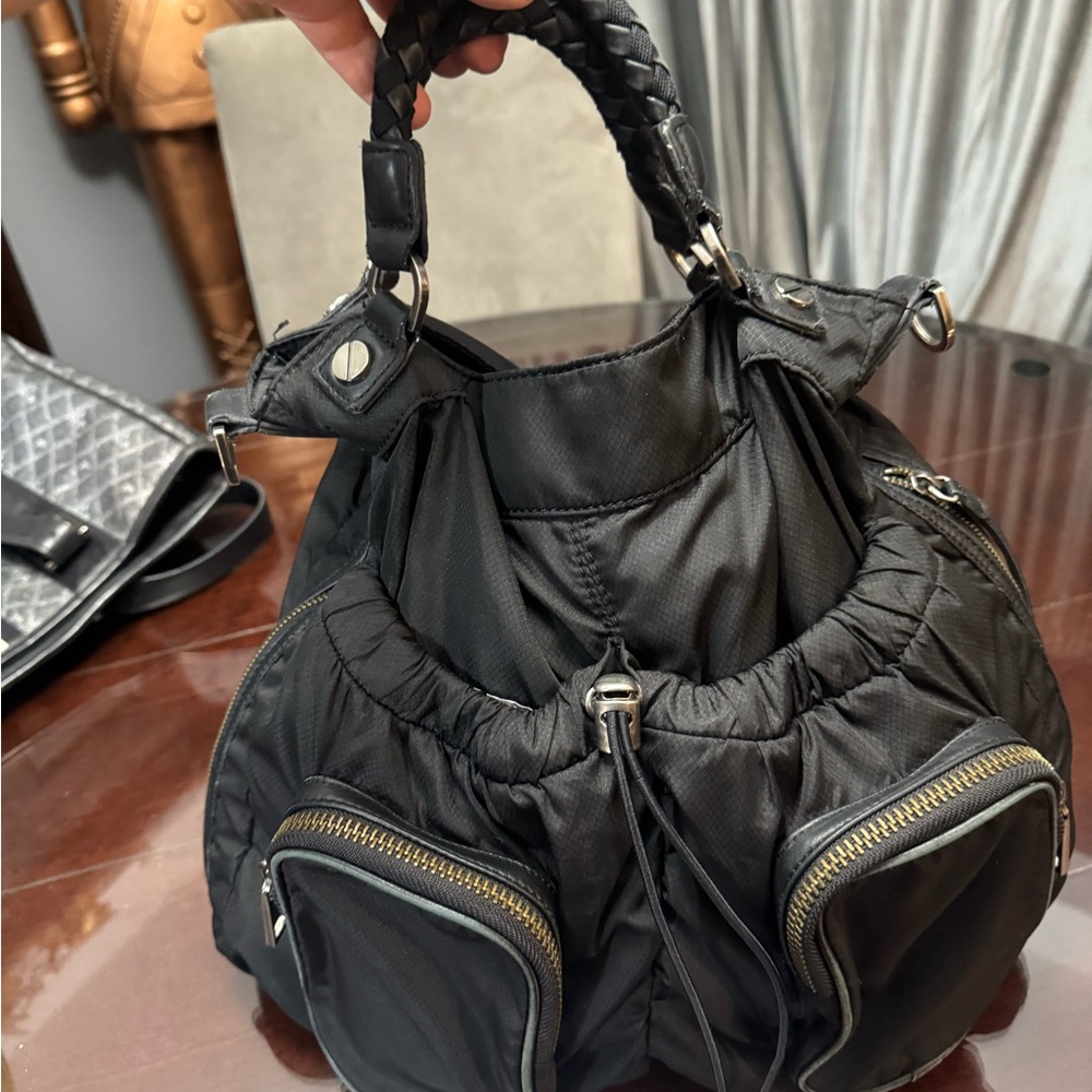 L.A.M.B. Black Women's Backpack with Braided Handle